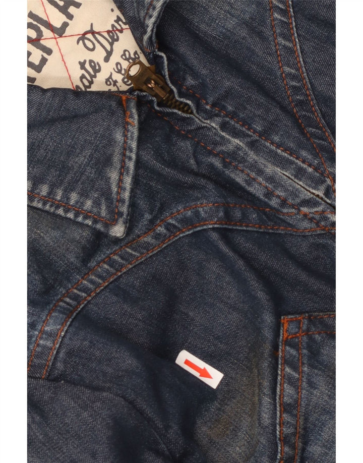 REPLAY Veste en Jean Femme UK 16 Large Bleu Marine Coton