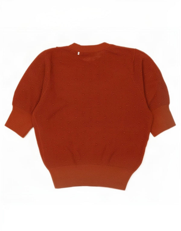 Zara Pull court à manches courtes et col rond pour femme UK 10 Petit Marron
