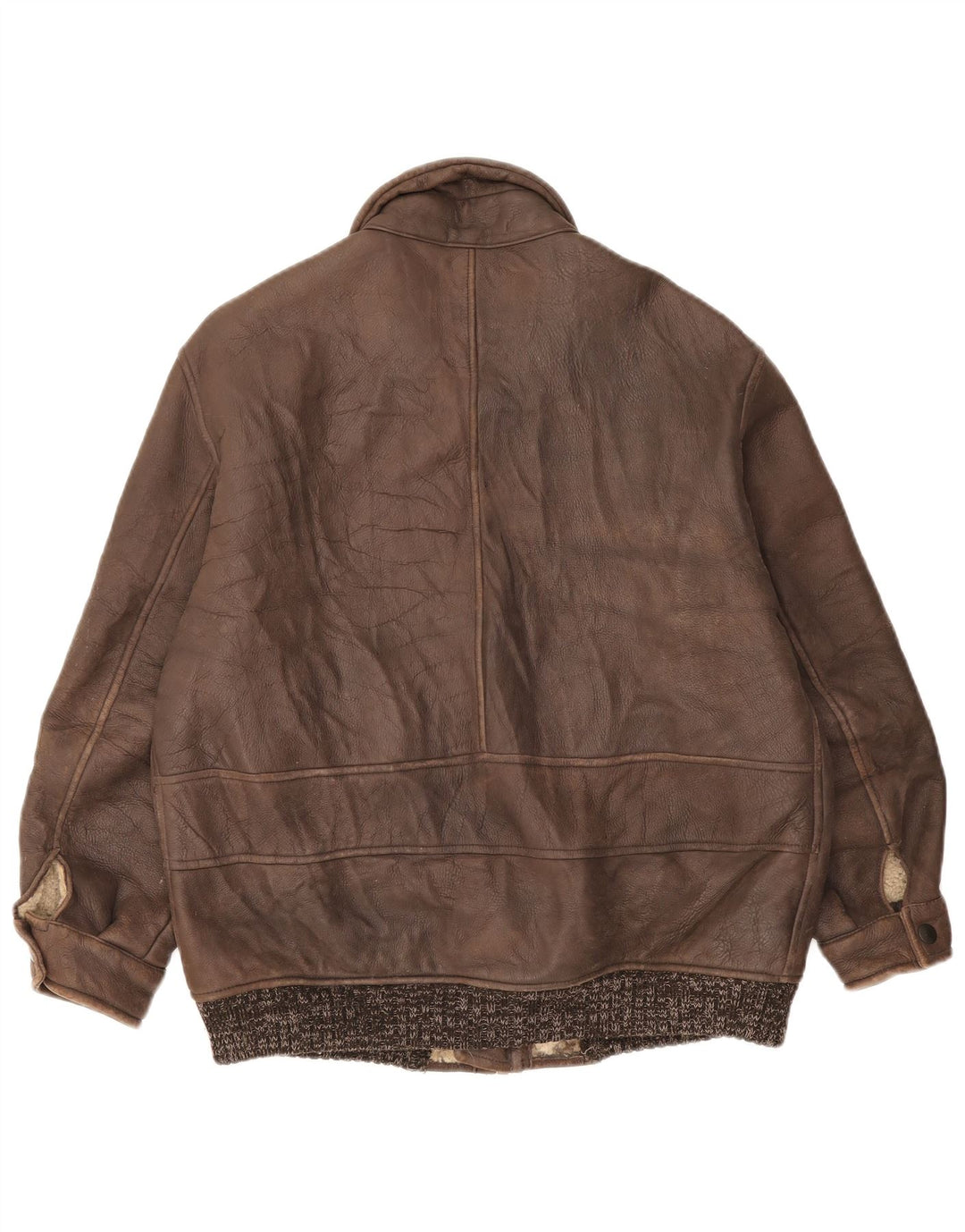 veste en peau de mouton homme vintage IT 52 XL Marron Moucheté