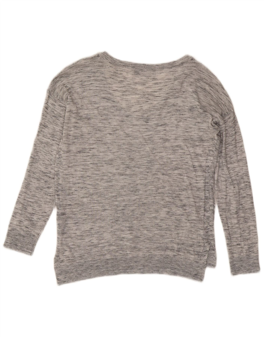 Marks & Spencer Pull col en V pour femme UK 8 Petit Gris Moucheté