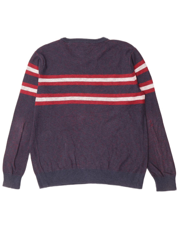 Tommy Hilfiger Pull à col rond pour garçon 14-15 ans XL Bleu rayé