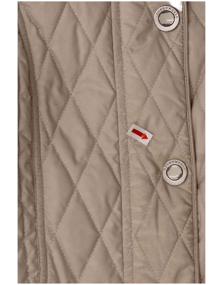 GERRY WEBER Womens Quilted Jacket UK 14 Large Beige