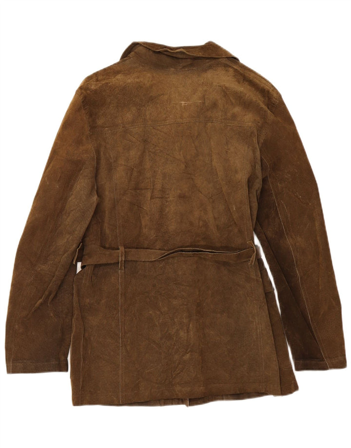 Veste en daim femme vintage IT 42 Cuir marron moyen
