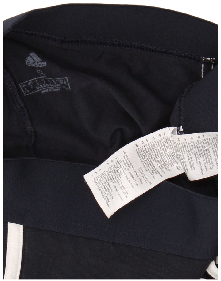 Adidas Leggings Femme UK 8/10 Petit Bleu Marine Coton