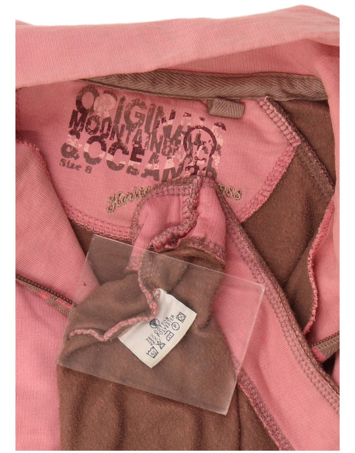 Fat Face Sweat-shirt à col zippé pour femme UK 8 Petit coton rose