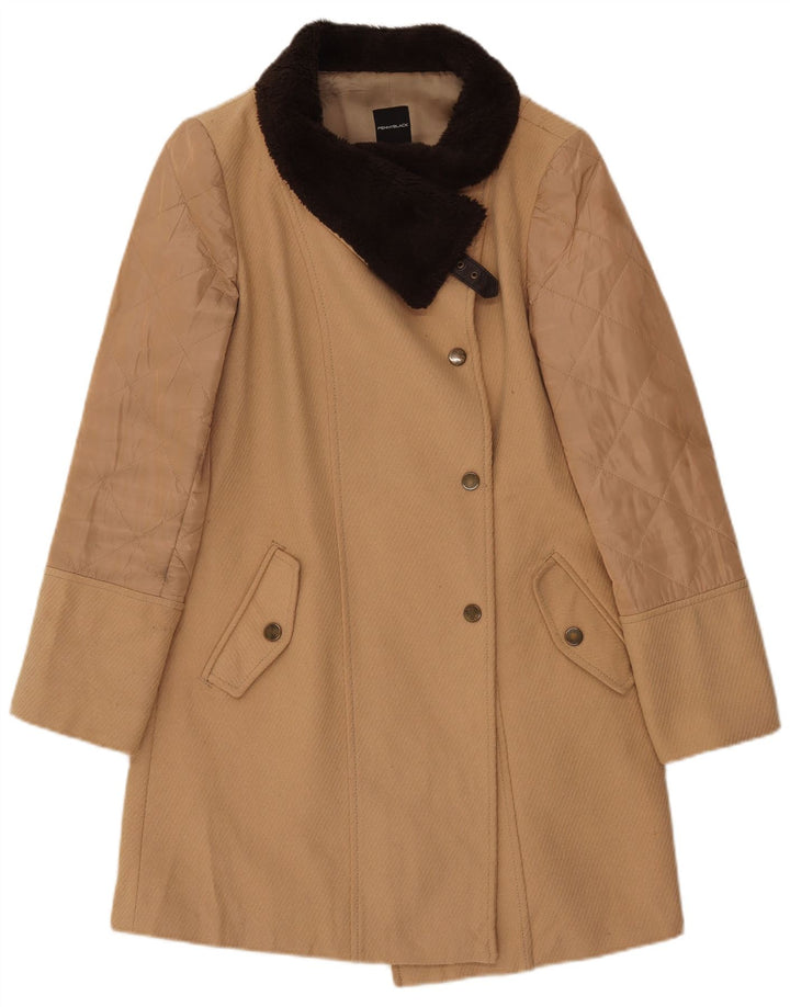 Penny Black Manteau Femme UK 12 Laine Colorblock Beige Moyen