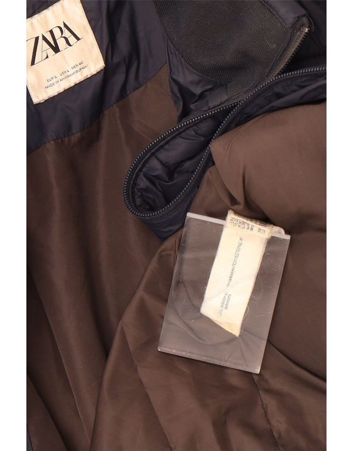 Zara Gilet rembourré pour homme UK 40 Large Bleu marine Polyester
