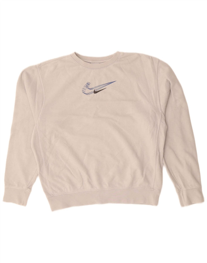 NIKE Sweat-shirt pour femme UK 8 Small Gris Coton