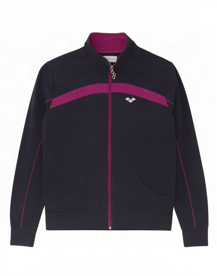 Arena Veste de survêtement pour femme UK 14 Bleu marine moyen Colourblock