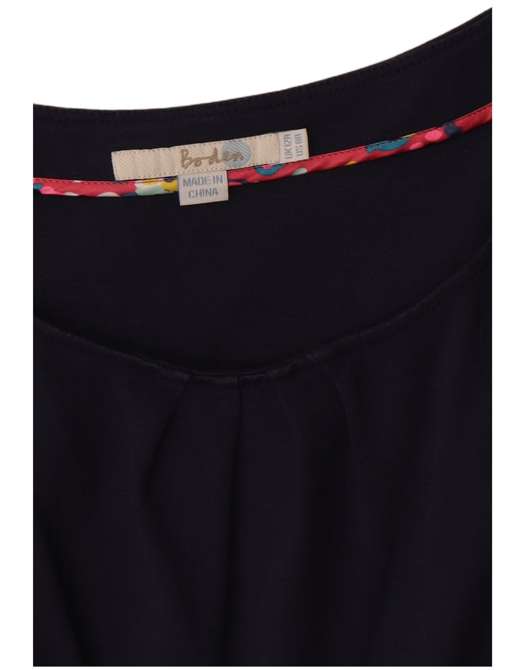 Robe trapèze Boden pour femme UK 42, coton bleu marine moyen