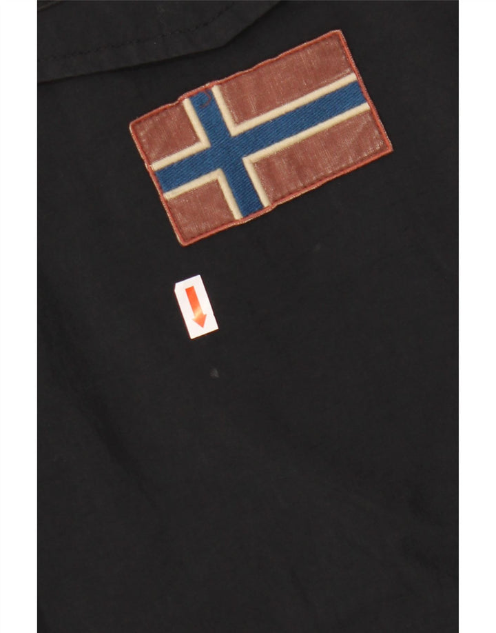 NAPAPIJRI Veste Anorak à capuche graphique pour homme UK 36 Small Noir Polyester