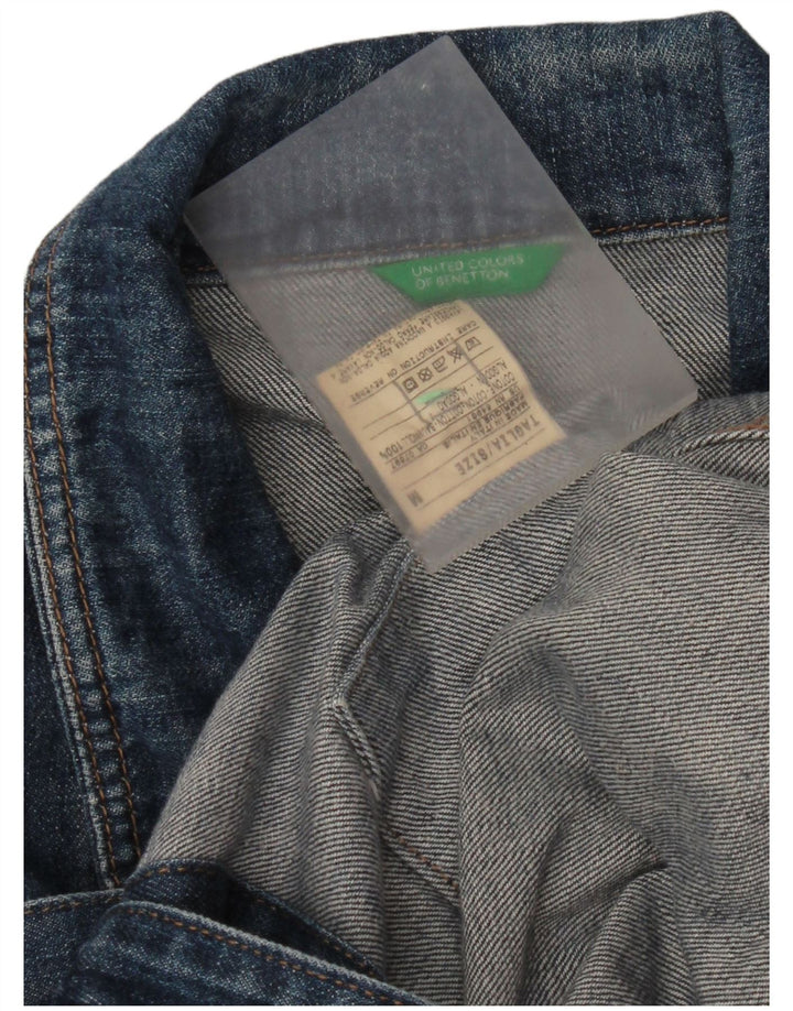 Benetton Veste en Jean Femme UK 14 Bleu Moyen Coton