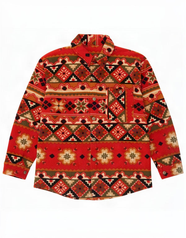 veste polaire homme vintage UK 42 XL Rouge Géométrique