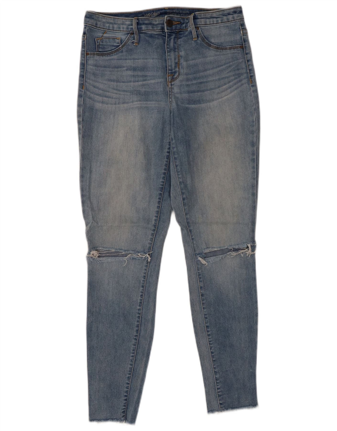 MOSSIMO Jean jegging taille haute effet vieilli pour femme US 6 Medium W28 L28 Bleu