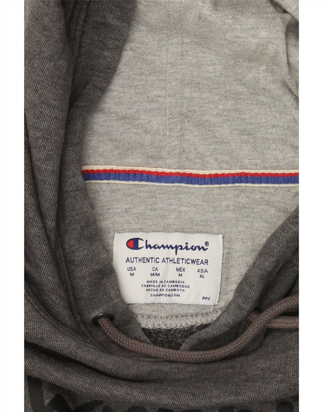 Champion Pull à Capuche Graphique Homme Gris Moyen Moucheté