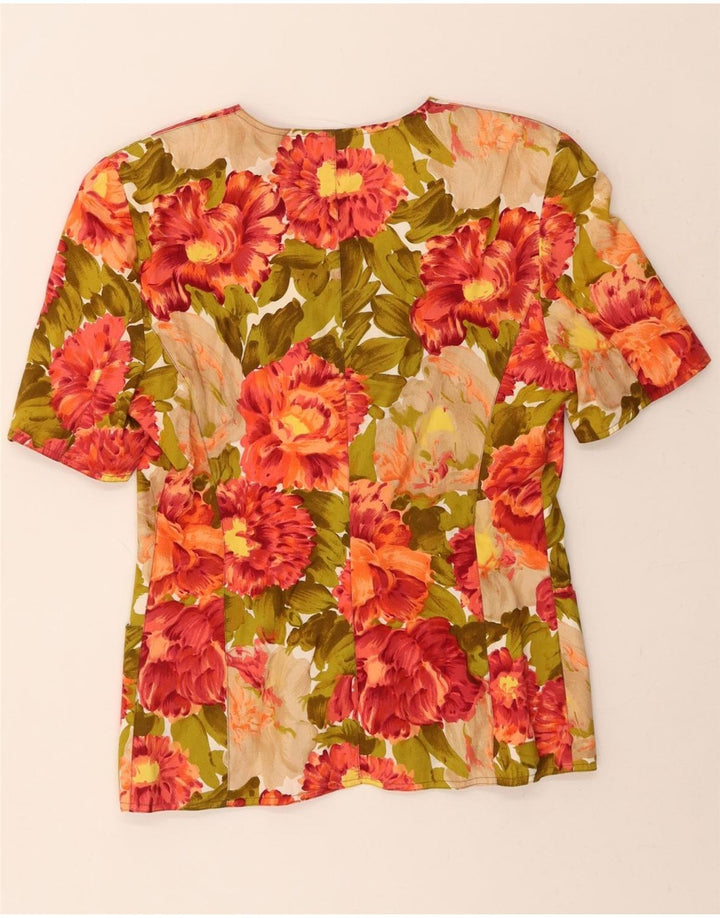 VINTAGE Womens 1 Button Blazer Jacket UK 12 Medium Multicoloured Floral Vintage Vintage and Second-Hand Vintage from Messina Hembry 