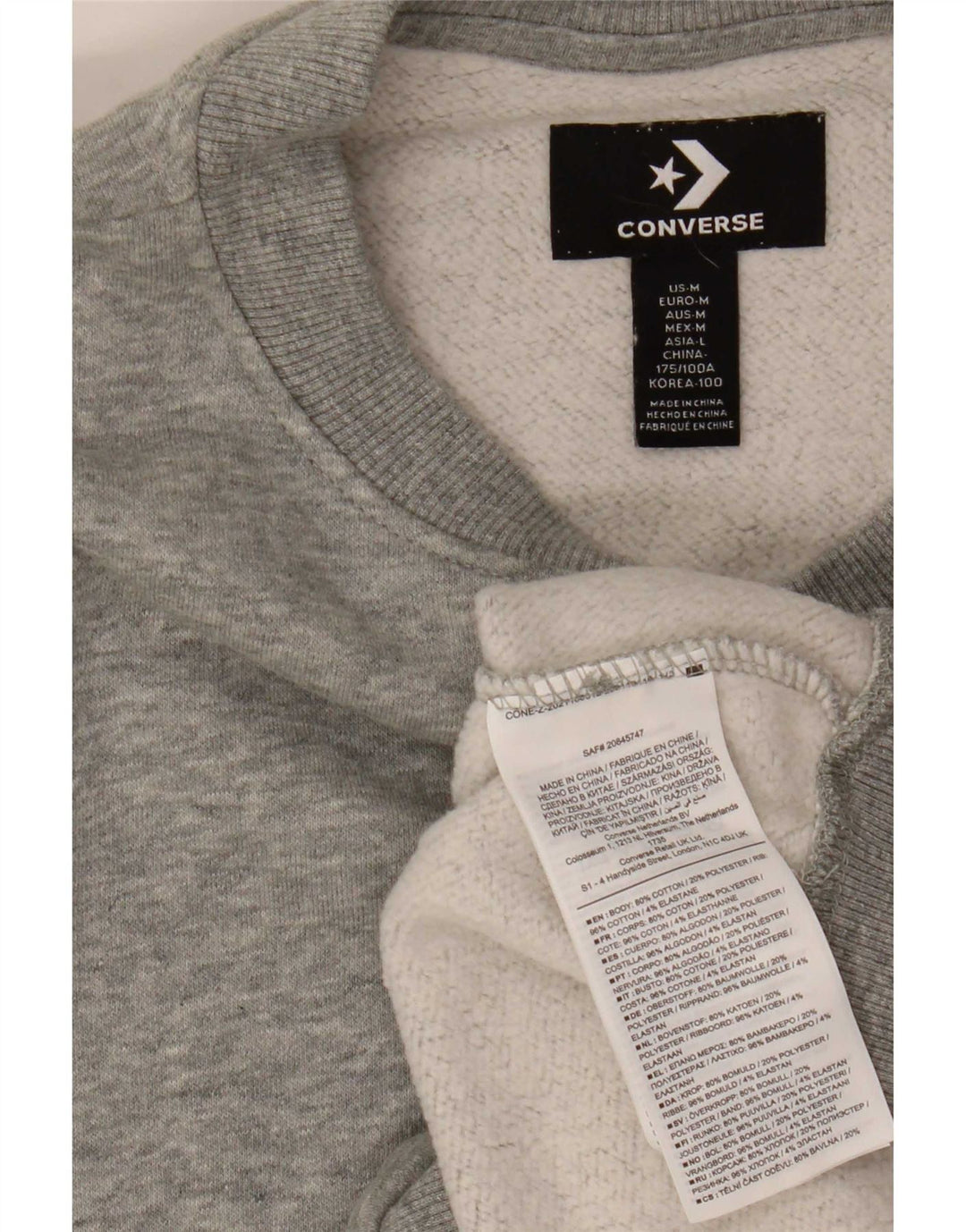 Converse Sweat-Shirt Peanuts Graphic Homme Gris Moyen Coton