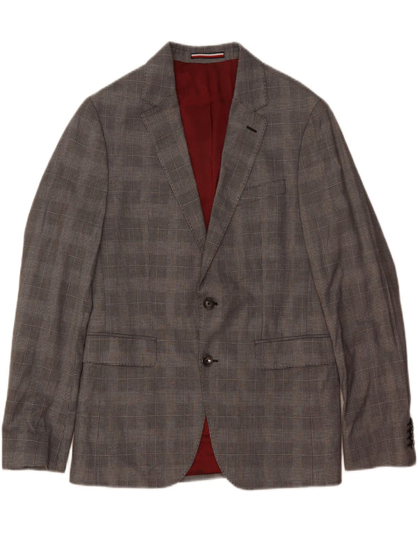 Tommy Hilfiger Veste blazer sur mesure à 2 boutons pour homme IT 48 Gris moyen à carreaux