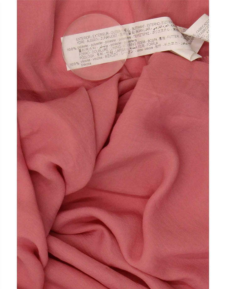 Zara Femme Robe Maxi Halter UK 12 Polyester Rose Moyen