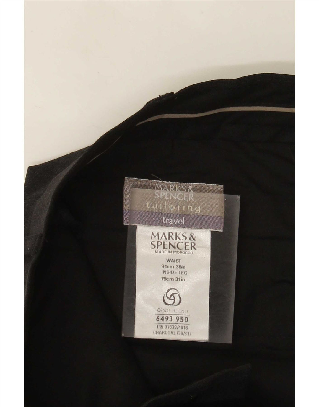 Marks & Spencer Pantalon de costume sur mesure pour homme W36 L31 Gris Polyester