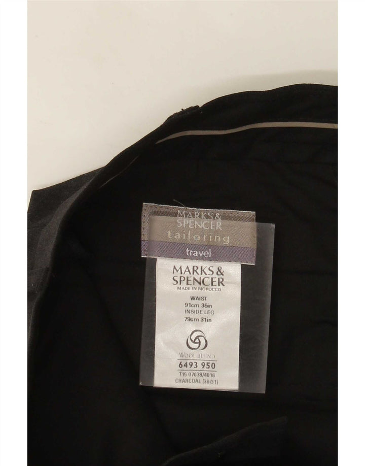 Marks & Spencer Pantalon de costume sur mesure pour homme W36 L31 Gris Polyester