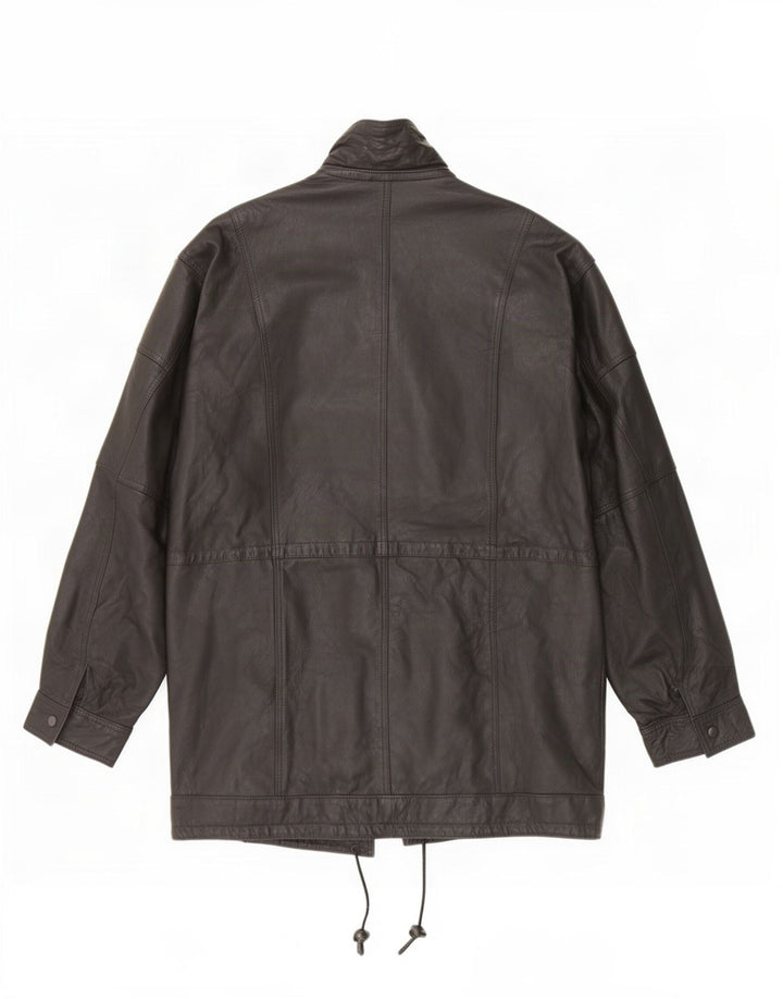 veste en cuir Duffle homme vintage UK 42 XL Noir