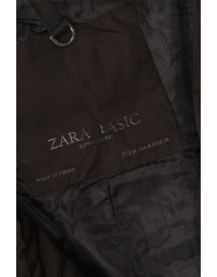 Zara Manteau rembourré pour femme UK 12 Medium Noir Polyester