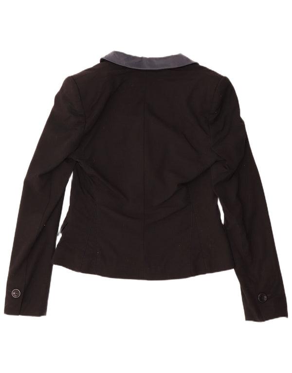 Karen Millen Veste blazer à 1 bouton pour femme UK 10 Petite laine noire