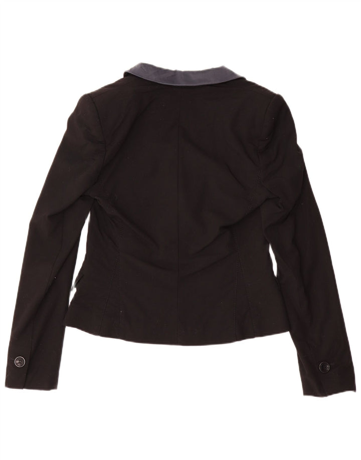 Karen Millen Veste blazer à 1 bouton pour femme UK 10 Petite laine noire