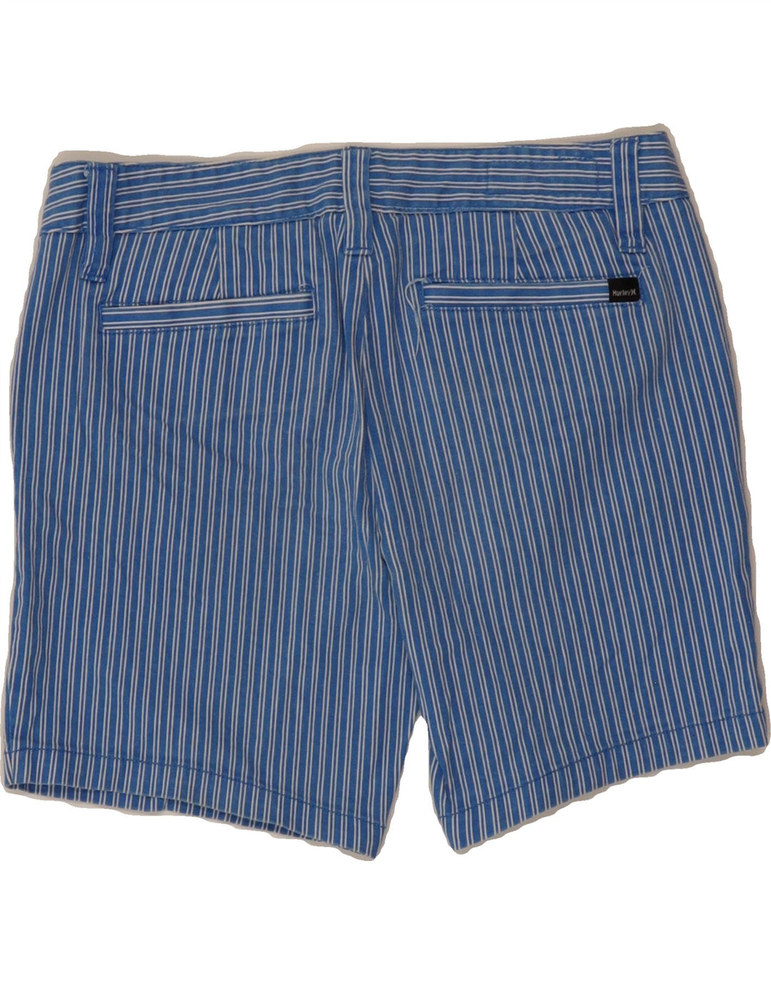 HURLEY Womens Chino Shorts US 5 Medium W30 Blue Striped Cotton Vintage Hurley and Second-Hand Hurley from Messina Hembry 