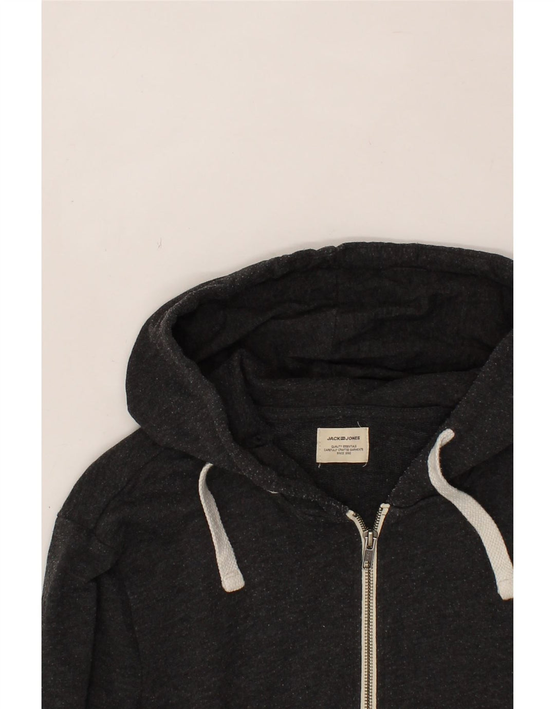 JACK & JONES Mens Zip Hoodie Sweater Small Grey Cotton Vintage Jack & Jones and Second-Hand Jack & Jones from Messina Hembry 