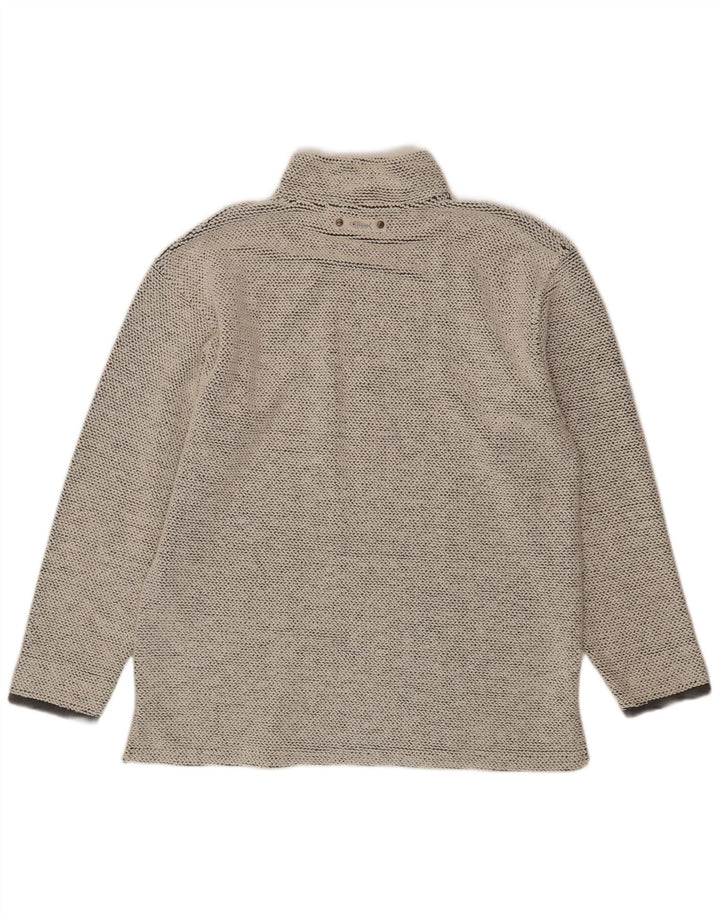 WEIRD FISH Sweat-shirt à col zippé pour homme en coton gris Taille L