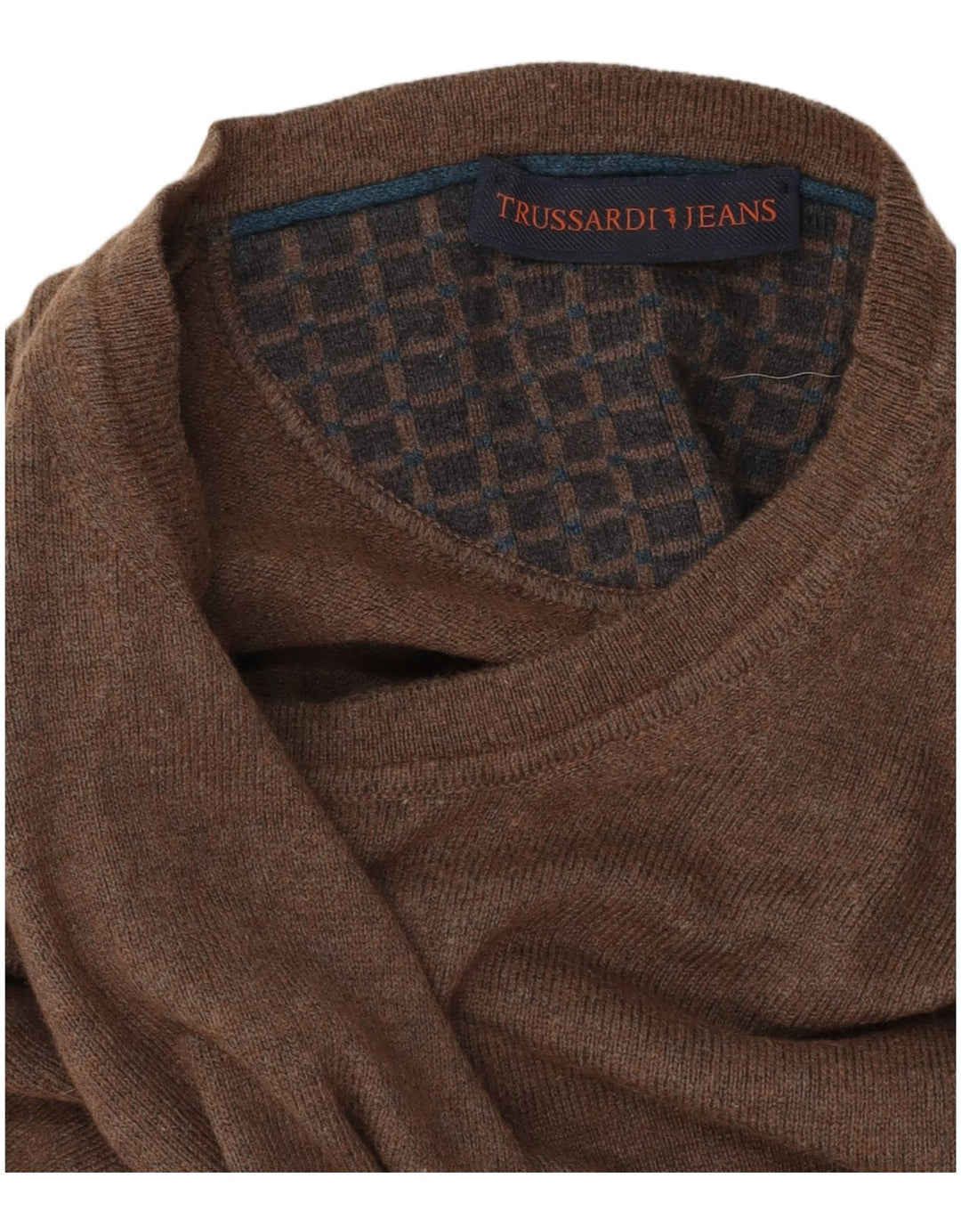 Trussardi Jeans Pull Col Ras Du Cou Homme Marron Moyen