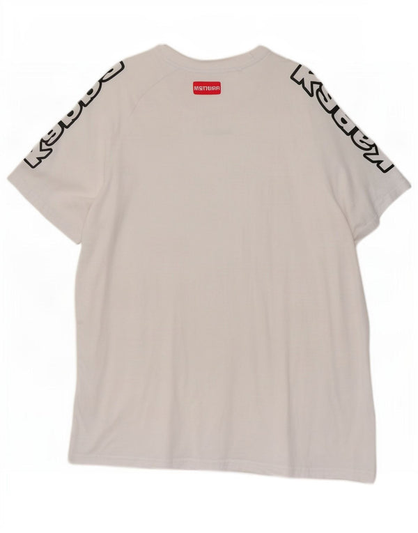 Kappa T-Shirt Graphique Homme Top XL Blanc Coton