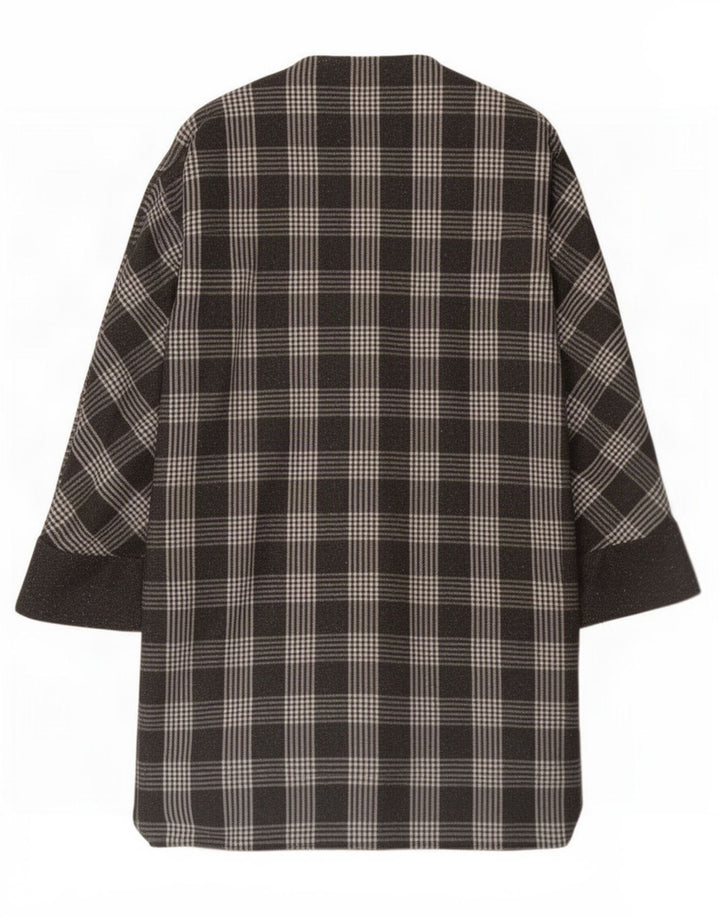 vintage Femme Pardessus IT 48 XL Gris Check Angora