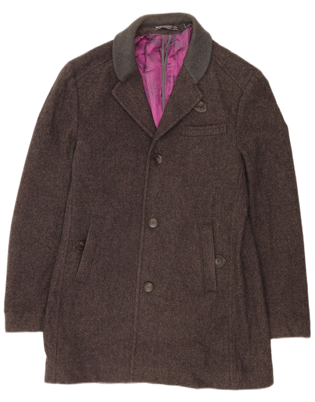 Ted Baker Manteau Homme Taille 4 Grande Laine Grise