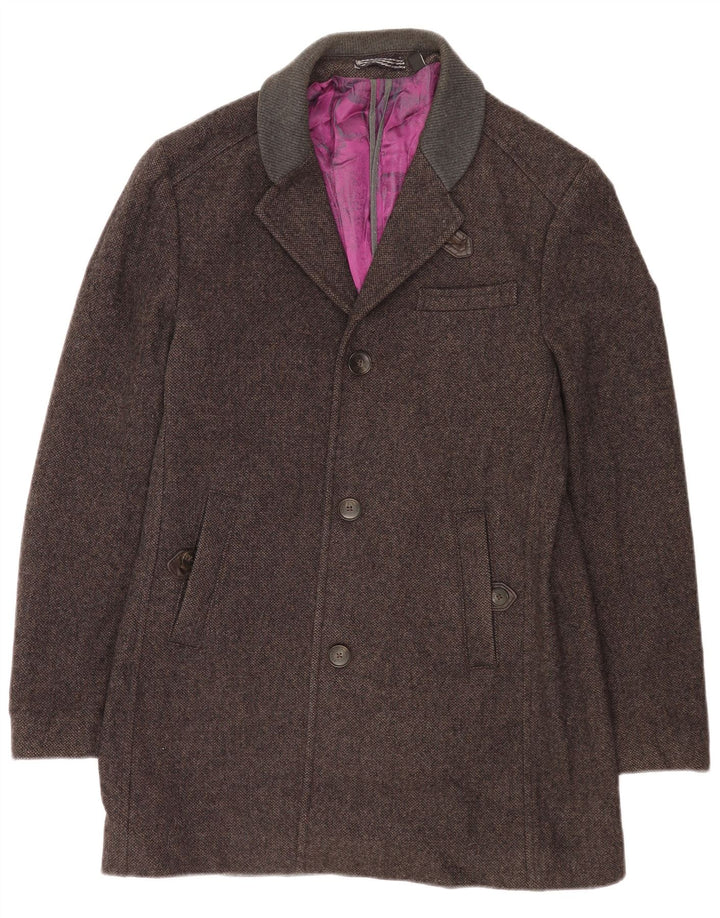 Ted Baker Manteau Homme Taille 4 Grande Laine Grise