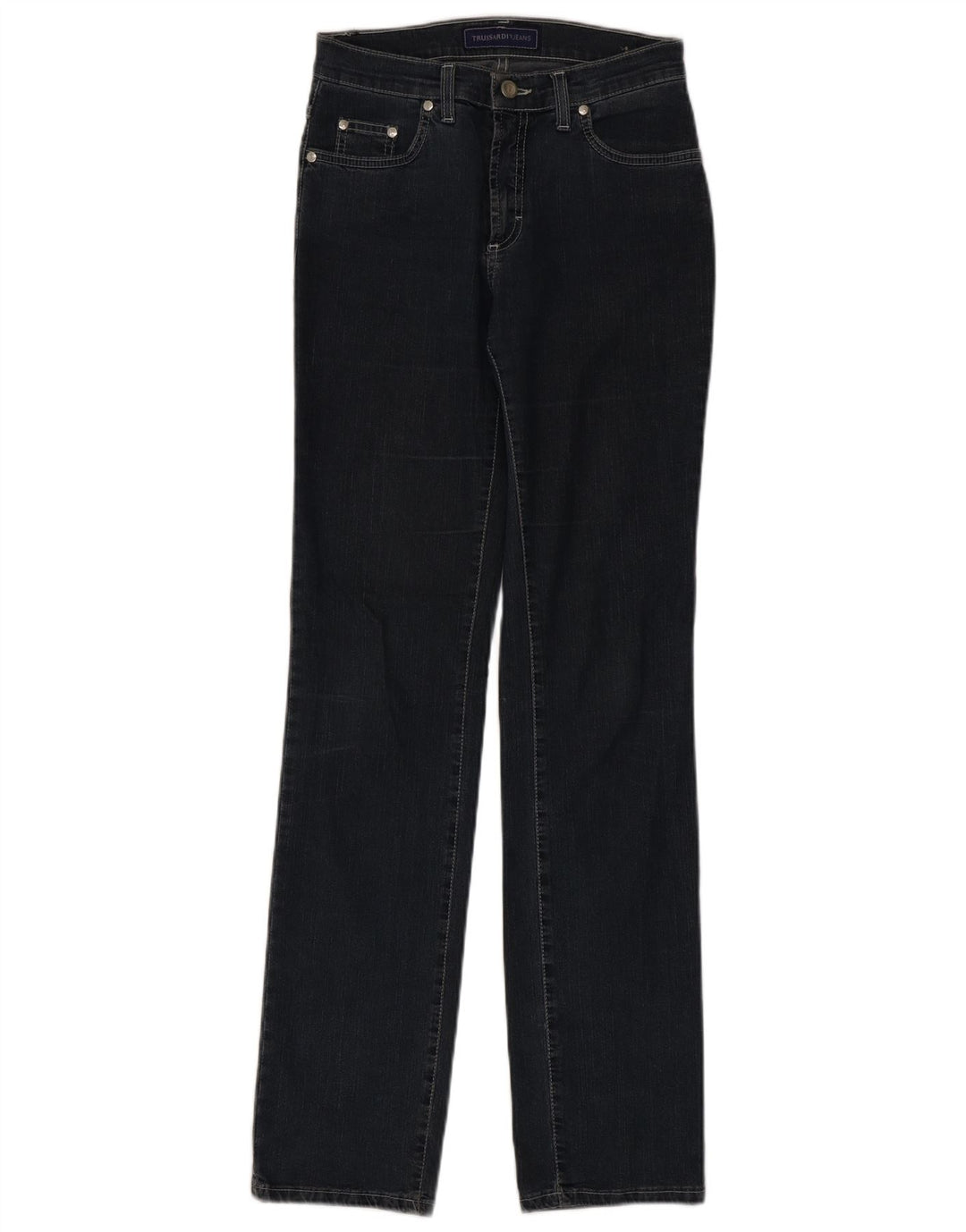 Trussardi Femme Jean Droit W26 L33 Bleu Marine Coton