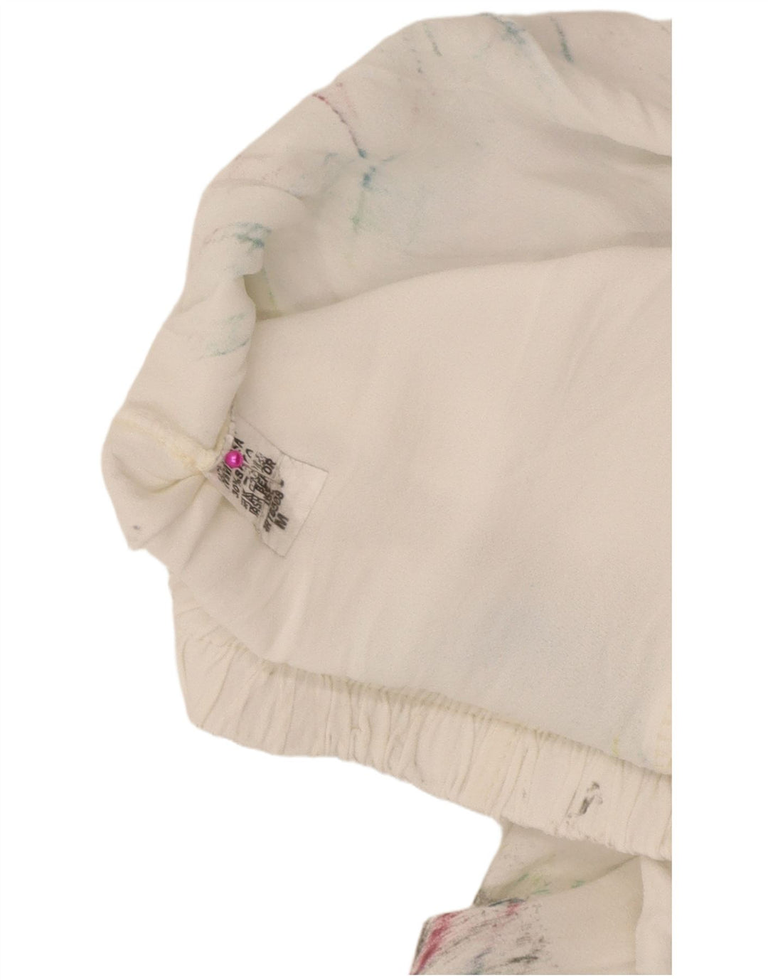 Pantalon Harem Femme Vintage Moyen W28 L29 Blanc Tie Dye Viscose