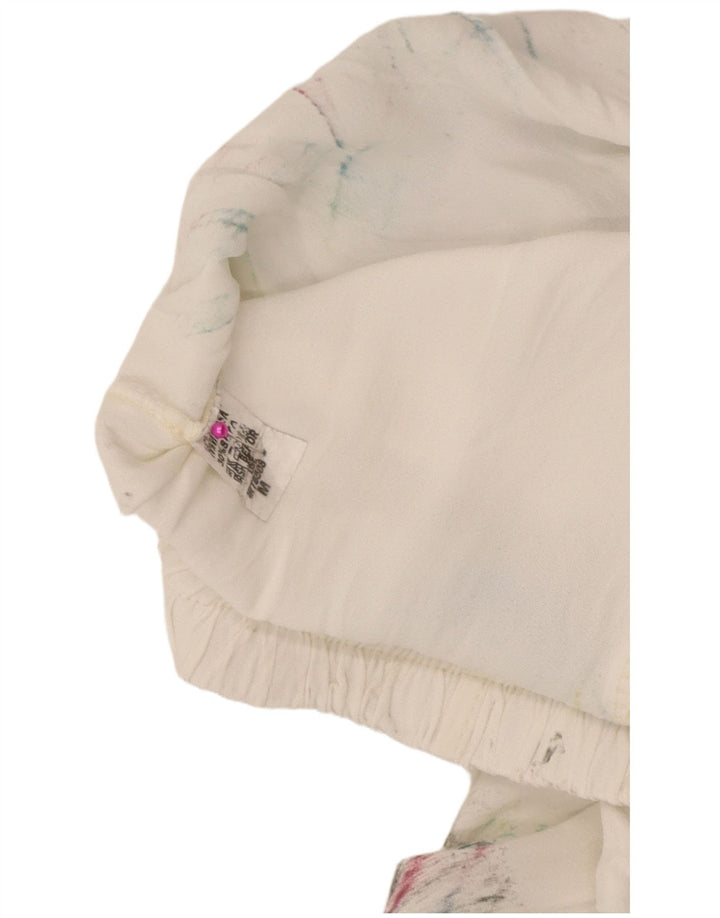 Pantalon Harem Femme Vintage Moyen W28 L29 Blanc Tie Dye Viscose