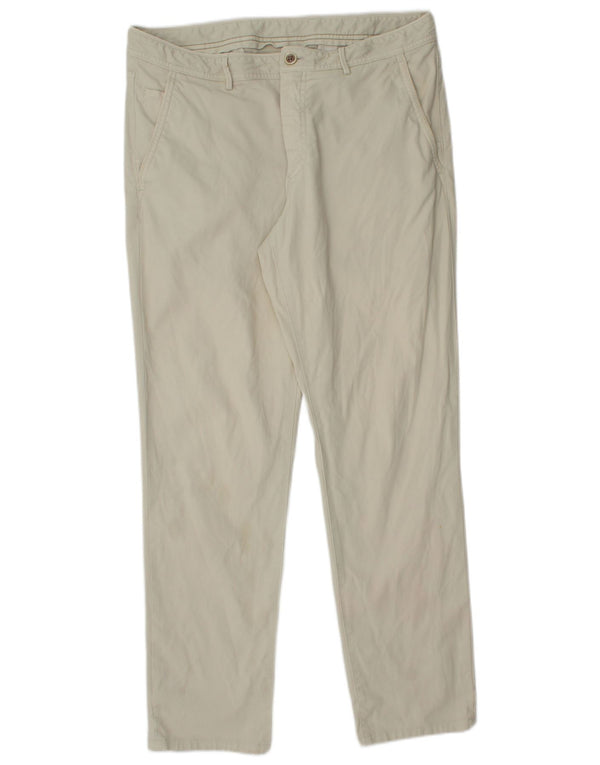 Massimo Dutti Pantalon Chino Droit Homme EU 44 Large W34 L29 Coton Beige