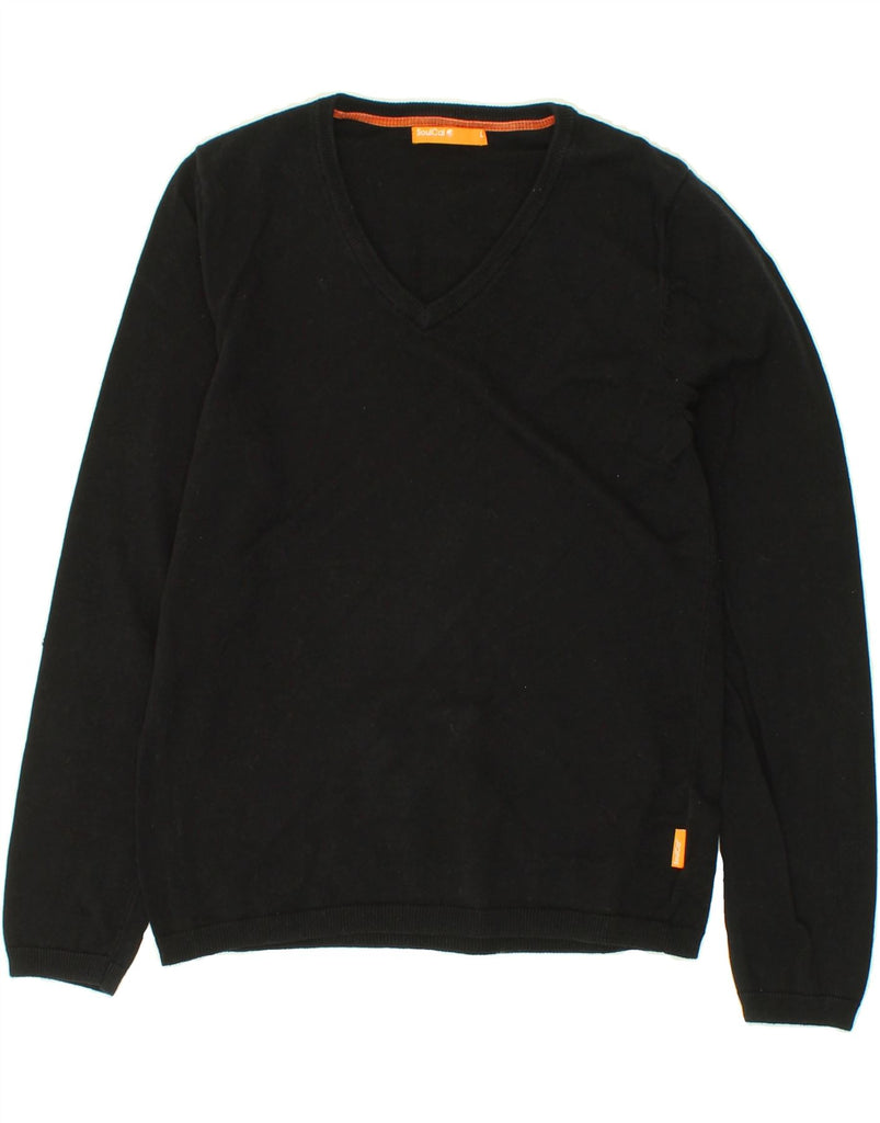 SOUL CAL Mens V-Neck Jumper Sweater Large Black Cotton Vintage Soul Cal and Second-Hand Soul Cal from Messina Hembry 