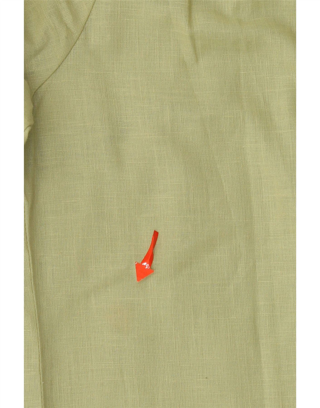 vintage Femmes 3/4 Manches Ruffle Front Blouse Top EU 40 Medium Khaki Heart