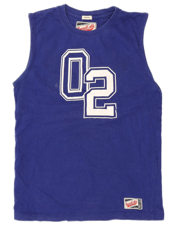 Russell Athletic Débardeur Graphique Homme Bleu Moyen Coton