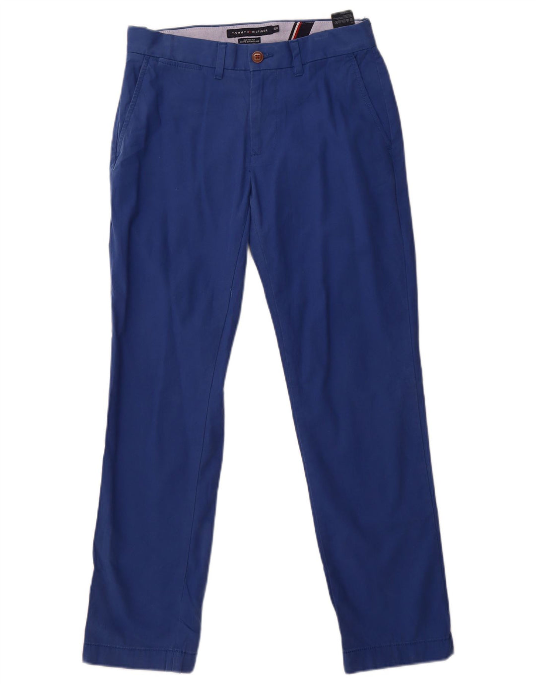 Tommy Hilfiger Pantalon chino sur mesure pour homme W30 L30 Bleu coton