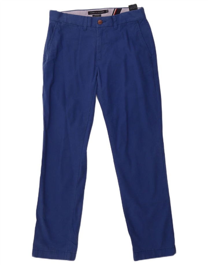 Tommy Hilfiger Pantalon chino sur mesure pour homme W30 L30 Bleu coton