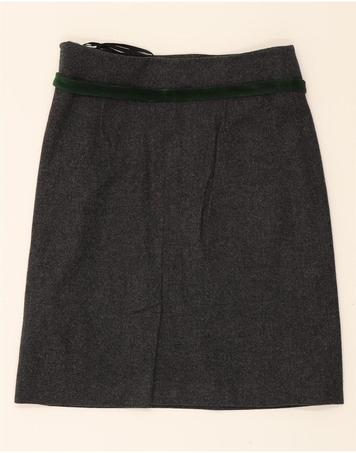 VINTAGE Womens Straight Skirt EU 38 Medium W30  Grey Wool Vintage Vintage and Second-Hand Vintage from Messina Hembry 