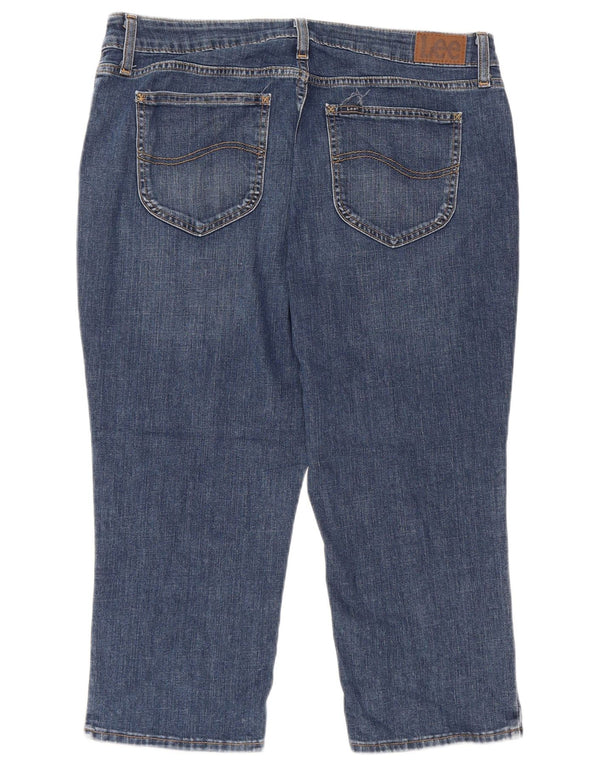 LEE Jean Capri pour femme US 16 2XL W36 L22 Bleu Coton