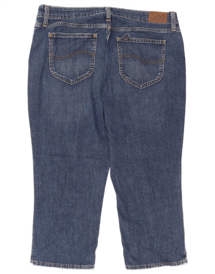LEE Jean Capri pour femme US 16 2XL W36 L22 Bleu Coton