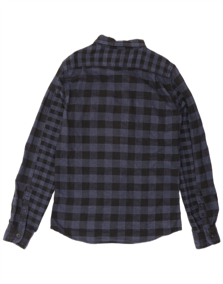Superdry Chemise en flanelle à petits carreaux bleu marine en coton